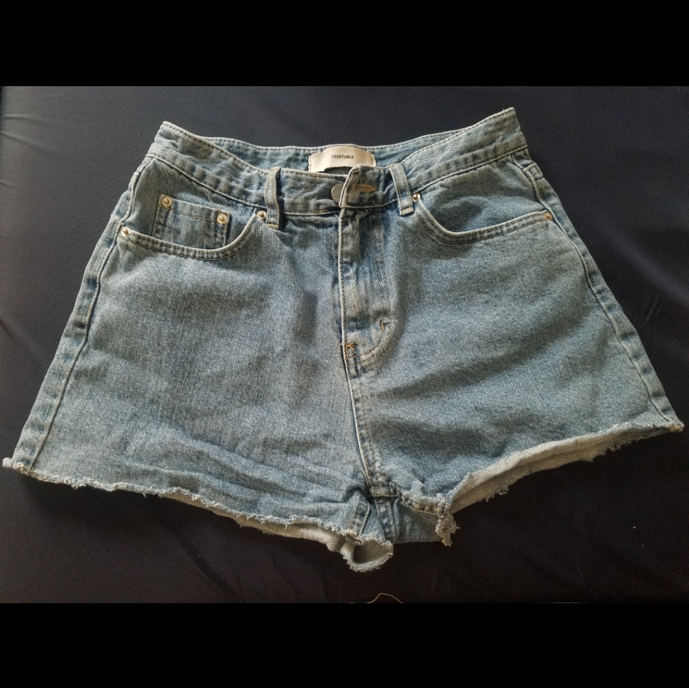 Blue high waisted shorts